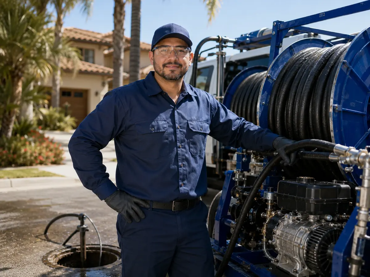 Hydro jet sewer cleaning in San Ysidro